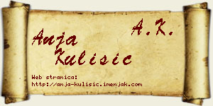 Anja Kulišić vizit kartica